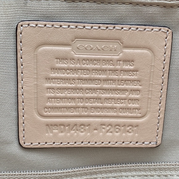 Coach Signature Devin Shoulder Bag - Brown with Blue and Yellow Stripe - Picture 4 of 9